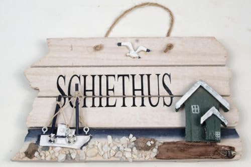 Holz Türschild Schiethus - Boot und Haus - Möwe 22 x 12,5cm maritime Bad Deko WC Schild Holz Türschild Schiethus - Boot und Haus - Möwe 22 x 12,5cm maritime Bad Deko WC Schild von Generisch