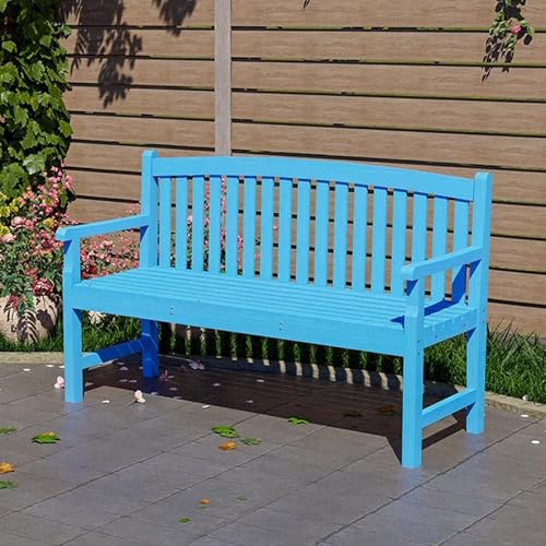 Holzbank für den Außenbereich mit Rückenlehne und Armlehnen, langlebige und bequeme Sitzlösung für Garten, Terrasse, Veranda, Rasen, Park und Hof von Generisch