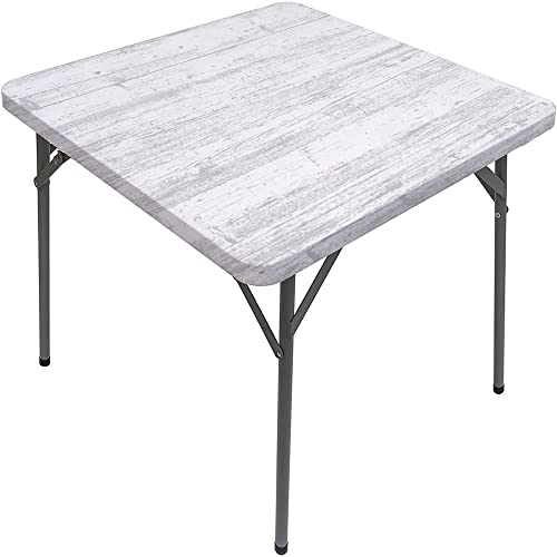 Holzbrett-Tischdecke, Holzbrett-Textur, elastischer Rand, geeignet für Buffet und Camping, passend für 106,7 x 106,7 cm große quadratische Tische von Generisch