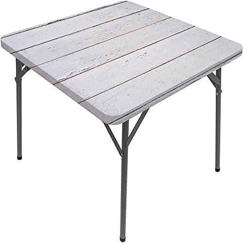Holzbrett-Tischdecke, Holzbrett-Textur, elastischer Rand, geeignet für Buffet und Camping, passend für 111,8 x 111,8 cm große quadratische Tische von Generisch