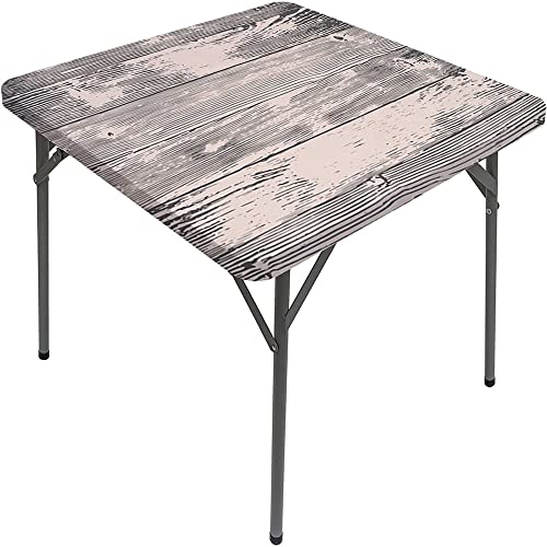 Holzbrett-Tischdecke, Holzbrett-Textur, elastischer Rand, geeignet für Buffet und Camping, passend für 140 x 140 cm große quadratische Tische von Generisch