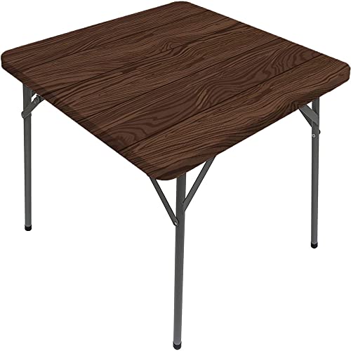 Holzbrett-Tischdecke, Holzbrett-Textur, elastischer Rand, geeignet für Buffet und Camping, passend für 140 x 140 cm große quadratische Tische von Generisch