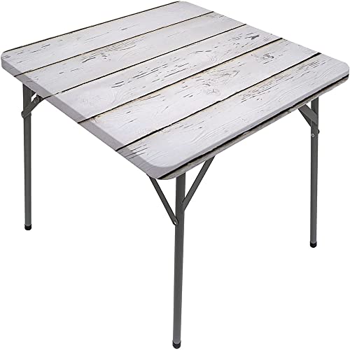 Holzbrett-Tischdecke, Holzbrett-Textur, elastischer Rand, geeignet für Buffet und Camping, passend für 61 x 61 cm große quadratische Tische von Generisch