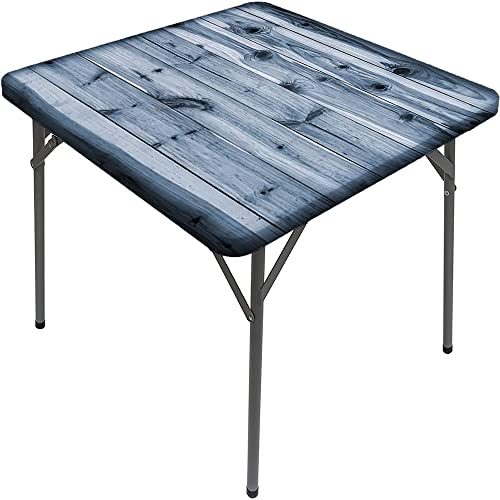 Holzbrett-Tischdecke, Holzbrett-Textur, elastischer Rand, geeignet für Buffet und Camping, passend für 88,9 x 88,9 cm große quadratische Tische von Generisch