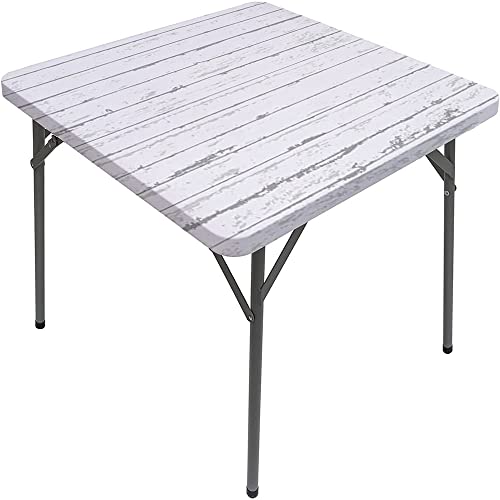 Holzbrett-Tischdecke, Holzbrett-Textur, elastischer Rand, geeignet für Buffet und Camping, passend für 88,9 x 88,9 cm große quadratische Tische von Generisch