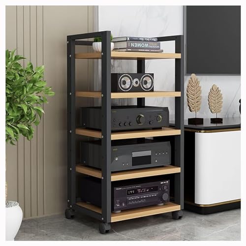 Holzeck-Audio-Turm mit abnehmbaren Regalen für Zuhause/Büro, CD-Regal, Komponentenschrank mit höhenverstellbarem Regal, C 5, 50 x 40 x 100 cm von Generisch