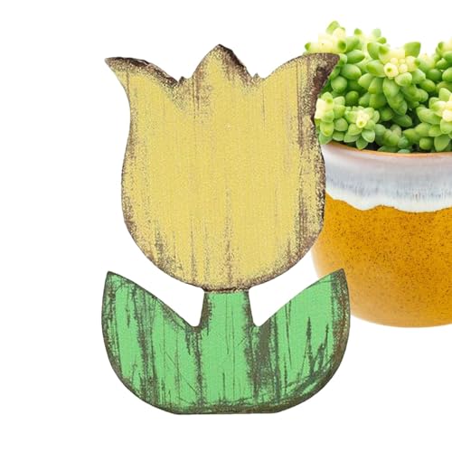 Holzgefertigte Tulpen,Künstliche Holz-Tulpen - Dekorative Tulpengestecke Für Tisch, Und Schreibtisch von Generisch