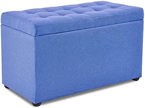 Holzhocker mit Stauraum, tragbare Fußstütze, Pouf Sitz für Wohnzimmer und Schlafzimmer, kleiner Raum, Fußstütze, Hocker in dunkelblauer Farbe. von Generisch