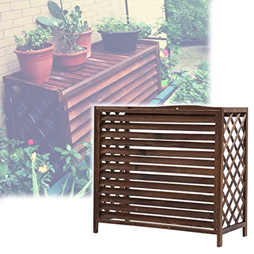 Holzklimaanlagengehäuse witterungsbeständige Abdeckung Outdoor Blumenregal mit Rollläden Dekorativer Pflanzenständer 4-stöckiges Design für verbesserte Ästhetik und Schutz Holzklimaanlagengehäuse witterungsbeständige Abdeckung Outdoor Blumenregal mit Rollläden Dekorativer Pflanzenständer 4-stöckiges Design für verbesserte Ästhetik und Schutz von Generisch