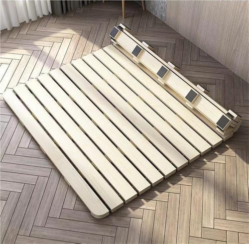 Holzrollen-Lattenbett, Gäste-Tatami-Matte, atmungsaktive Bettplatte, Boden-Futon-Matratze, Bodenschlaf-Bettwäsche für Schlafzimmer, Gästezimmer, Schlafsäle (190 x 80 cm) von Generisch