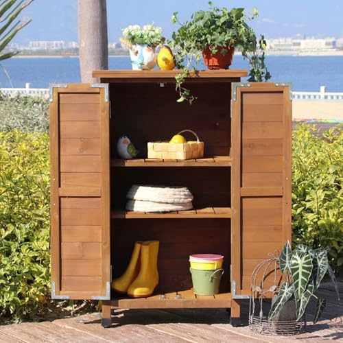 Holzschrank für Garten, Terrasse, wetterfest, Pflanzbank, Tisch, Hof, Rasen, Werkzeugschuppen, Hinterhofmöbel, Holzarbeitsplatz, für Deck/Gewächshaus/Balkon Holzschrank für Garten, Terrasse, wetterfest, Pflanzbank, Tisch, Hof, Rasen, Werkzeugschuppen, Hinterhofmöbel, Holzarbeitsplatz, für Deck/Gewächshaus/Balkon von Generisch