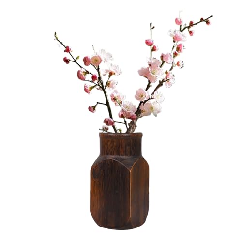 Holzvasen Blumen - Landhausstil Tischdekoration,Dekorative Vase Für Kamin, Flur, Schlafzimmer & Arbeitsplatz von Generisch