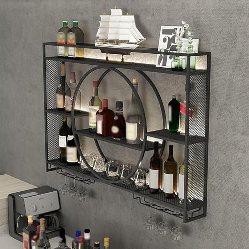 Home Bar Zubehör Arbeitsplatte Regale Erhöhungen Wand Vitrine für Glasschrank Aufbewahrung im Wohnzimmer von Generisch