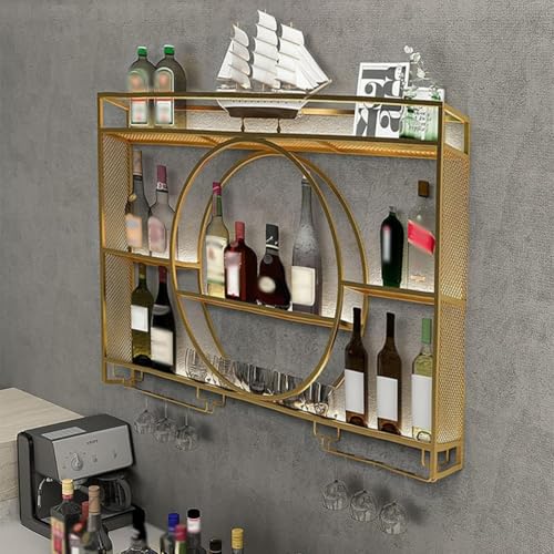 Home Bar Zubehör Pub Ideen Arbeitsplatte Regale Erhöhung Wand Vitrine Einheit Glas Schrank Aufbewahrung für Wohnzimmer montiert Frühstück von Generisch