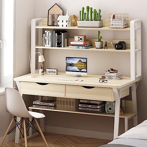 Home-Office-Schreibtisch Arbeitsstation mit oberen Ablageflächen, Computertisch mit Stall und Bücherregal zum Lernen Schreiben Home-Office-Schreibtisch Arbeitsstation mit oberen Ablageflächen, Computertisch mit Stall und Bücherregal zum Lernen Schreiben von Generisch
