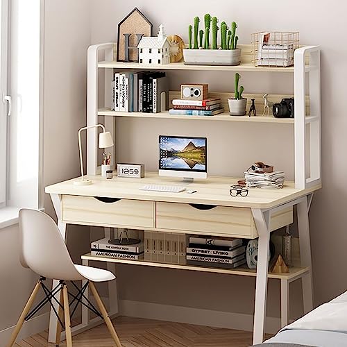 Home-Office-Schreibtisch Arbeitsstation mit oberen Ablageflächen, Computertisch mit Stall und Bücherregal zum Lernen Schreiben Home-Office-Schreibtisch Arbeitsstation mit oberen Ablageflächen, Computertisch mit Stall und Bücherregal zum Lernen Schreiben von Generisch