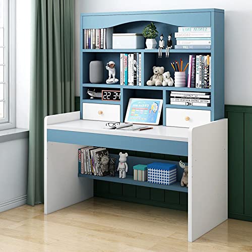 Home Office Schreibtisch mit Ablagen und 2 Schubladen – Höhenverstellbarer Computertisch und Schreibarbeitsplatz von Generisch