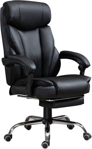Home Office Schreibtischstuhl, bequemer Drehstuhl für Business und Computer, ergonomisches Design, verstellbare Höhe, braunes Finish von Generisch