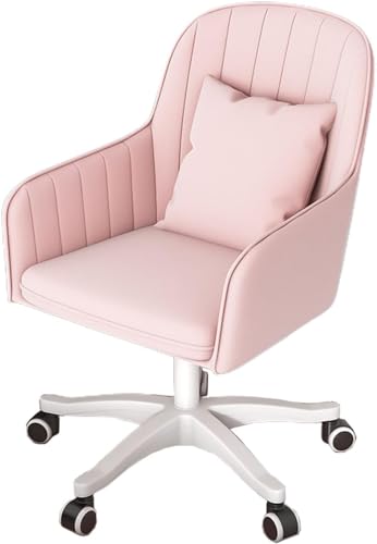 Home-Office-Stuhl, ergonomischer Computerstuhl, bequemer Schreibtischstuhl mit verstellbarer Höhe, Armlehne und Rückenlehnenunterstützung für Arbeitszimmer/Schlafzimmer (Farbe: Rosa) von Generisch