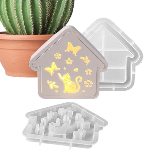 Home Silikonschablone | Katzenhausform Kerzen Silikon Form | Deko Werkzeug Für Weihnachten Wohnzimmer Garten Kinderzimmer Halloween Tischdekoration Home Silikonschablone | Katzenhausform Kerzen Silikon Form | Deko Werkzeug Für Weihnachten Wohnzimmer Garten Kinderzimmer Halloween Tischdekoration von Generisch
