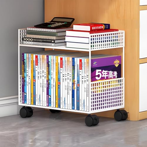 Horizontales drehbares Bücherregal aus Metall, einzigartiges platzsparendes Design für Schreibtische, Arbeitszimmer, Wohnzimmerecken, Schlafzimmer, Büros von Generisch