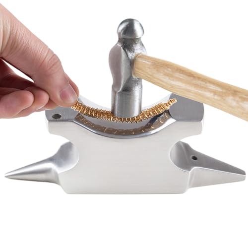 Horn -Amboss für Schmuck - 4,33x1.54x0,94 Zoll Edelstahlbankblock, Blacksmithing -Handwerkswerkzeug, kleine Metallform mit zwei Endkonstruktionen | Handwerksversorgung für Reparaturdrahthärten von Sil von Generisch