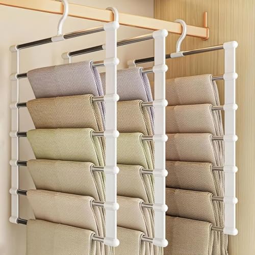 Hosenbügel Platzsparend, 3 Stück Mehrstöckiger Kleiderbügel Hosen Bügel, Faltbare rutschfest Hosenständer Hosenaufhängung aus Edelstahl, Hosenhalter für Schals,Handtücher, Krawatten,Hosen Hosenbügel Platzsparend, 3 Stück Mehrstöckiger Kleiderbügel Hosen Bügel, Faltbare rutschfest Hosenständer Hosenaufhängung aus Edelstahl, Hosenhalter für Schals,Handtücher, Krawatten,Hosen von Generisch