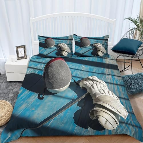 Hotelqualität Bettbezug 135 x 200 cm Größe für Erwachsene und Kinder, Abstrakt Fechten Handschuhe Aesthetic Bettwäsche Set kuschelig weich für Schlafzimmer Kinderzimmer Graublau Hotelqualität Bettbezug 135 x 200 cm Größe für Erwachsene und Kinder, Abstrakt Fechten Handschuhe Aesthetic Bettwäsche Set kuschelig weich für Schlafzimmer Kinderzimmer Graublau von Generisch