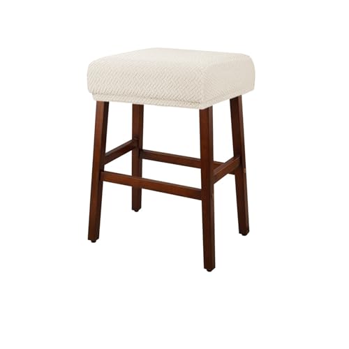 Housse De Tabouret Comptoir Rectangulaire Extensible Housse De Tabouret De Vanité Housses De Tabouret De Bar en Selle Housse De Pouf Couverture pour Tabouret (Beige 1 Stück) von Generisch