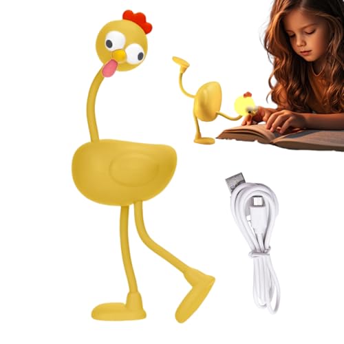 Hühner Nachtlicht - Kinderzimmer Nachttischlampe - 3 Stufen Dimmbares Hühner Design Mit Beweglichen Gelenken Schreibtisch Deko Wohnzimmer Schlafzimmer Kinderzimmer Leseecke von Generisch
