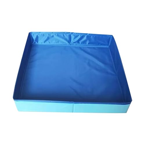 Hunde Planschbecken,PVC Hunde Planschbecken Klappbar Eckig | rutschfeste Aufblasfreie Wanne Für Welpen Kleine Katzen Und Haustiere von Generisch