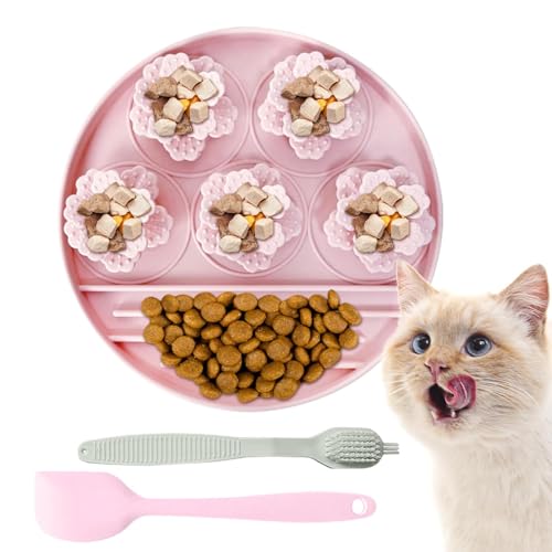 Hunde Slow Feeding Mat - Haustier Saugnapf Leckmatte | Wiederverwendbare Leckpad Kiste Training Spielzeug Katze Lecken Futter Matte für Haustiere Mittlere Kleine Katzen von Generisch