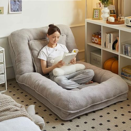 Hundebett Loungesessel Lammwolle Faltbarer Sitzsack Sofa für Erwachsene und Haustiere, 5-Gang-Unterstützungseinstellung von Generisch
