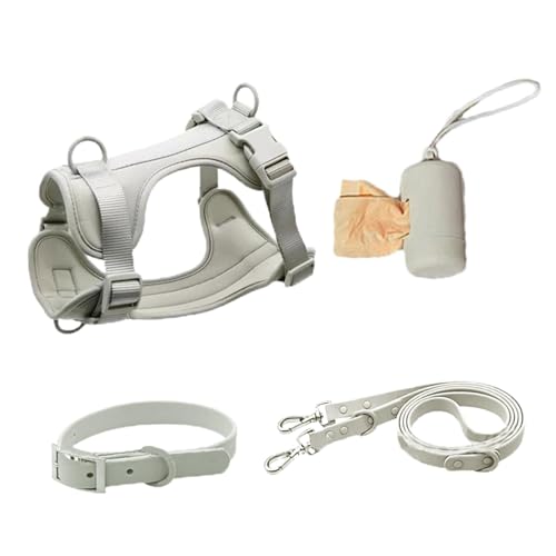 Hundegeschirr-Set, kein Ziehen, Geschirr für mittelgroße Hunde, multifunktionales Set, PVC-Haustiergeschirr, bissfest, wasserdicht, verstellbar, modisch, für jeden Tag, 30 x 30 x 40 cm Hundegeschirr-Set, kein Ziehen, Geschirr für mittelgroße Hunde, multifunktionales Set, PVC-Haustiergeschirr, bissfest, wasserdicht, verstellbar, modisch, für jeden Tag, 30 x 30 x 40 cm von Generisch