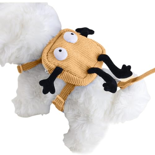Hundegeschirr mit Rucksack, Rucksackgeschirr für Hunde - Kleines Hundegeschirr mit Tasche | Verstellbarer Rucksack mit Geschirr für Reisen, Wandern und Spazierengehen für kleine und mittelgroße Hunde von Generisch