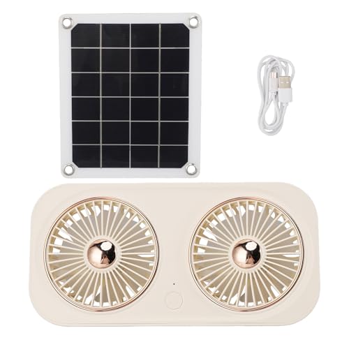 Hundehausventilator, Alles wetterfeste Gehäuse, 2000mah, Solarpanellüftung, wetterfester Lüftungslüfter, einfache Installationsprozess für Haustierhäuser von Generisch
