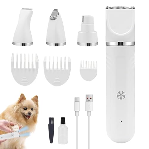 Hundepflegeset - 4 In 1 Hundepflegeset Schere | Wiederaufladbare Verstellbare Schere Für Welpen Zu Hause von Generisch