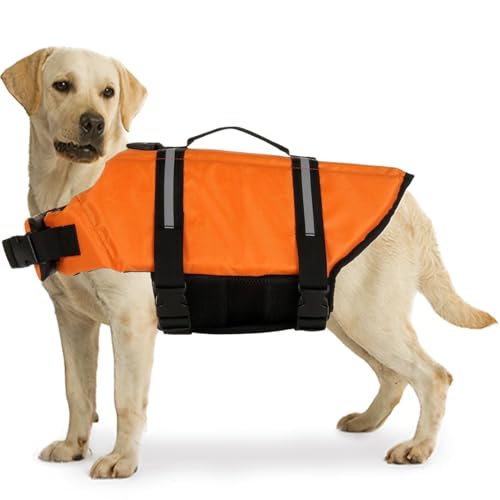 Hundeschwimmweste,Sicherheitsweste Für Hunde Mit Reflektierenden Streifen | Einstellbarer Rettungsgurt Für Sommer Pool Boot Outdoor Camping Kajak Hundeschwimmweste,Sicherheitsweste Für Hunde Mit Reflektierenden Streifen | Einstellbarer Rettungsgurt Für Sommer Pool Boot Outdoor Camping Kajak von Generisch