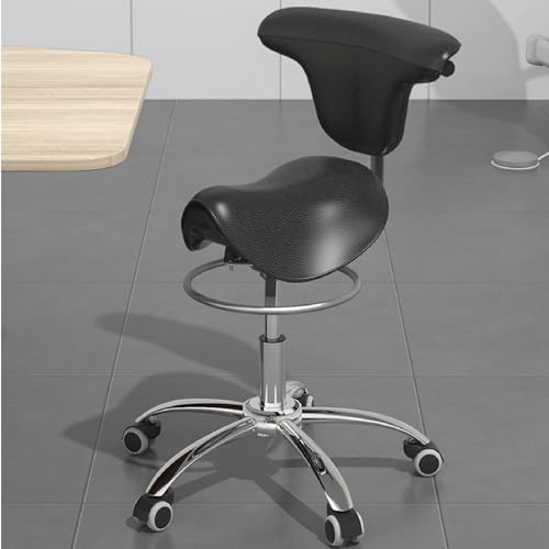 Hydraulisch höhenverstellbarer ergonomischer Sattelhocker mit Rückenlehne, Rolldesign zur Unterstützung der Körperhaltung bei Zahn-, Ästhetiker- und Zeichenarbeiten von Generisch