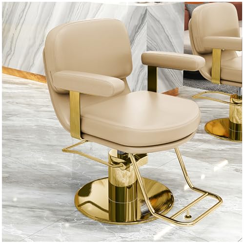 Hydraulischer Salon-Styling-Stuhl mit breiter Sitzfläche und Edelstahl-Fußstütze für Haarstylisten, Beauty-Spa und Kosmetik-Shampoo-Services von Generisch