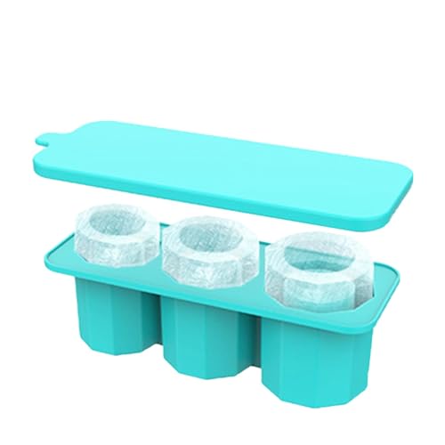 Generisch Ice Cube Tray For Stanley, Silicone Ice Molds For Stanley Cup, 3 Grid Ice Cube Maker With Lid, Large Capacity Cylinder-Shaped Ice Cube Molds For Chilling Cocktails, Whiskey, Drinks, Coffee, MK3GN15RQ3GJ6J4CNW8 von Generisch