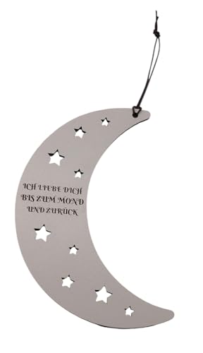 Ich Liebe Dich bis zum Mond und zurück Aufhänger weiß Schild Geschenk Deko HDF Wandschild Lederband Valentin Valentinstag Ich Liebe Dich bis zum Mond und zurück Aufhänger weiß Schild Geschenk Deko HDF Wandschild Lederband Valentin Valentinstag von Generisch