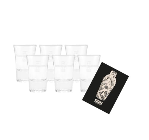 Individuelles Set mit Koskenkorva Vodka 6er Set Shotglas Schnapsglas Glas Gläser Set - 6x Shotgläser 2cl geeicht von Generisch