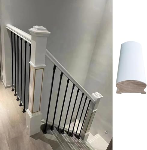 Indoor Handlauf Kit mit verstellbaren Halterungen & Füßen, Holz Newel Post Holz Handlauf für Deck Treppen Leitplanke von Generisch