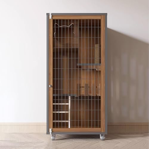 Indoor Katzenlaufstall mit Eisentor, Rädern, mehrschichtigem Design, atmungsaktivem Netzgewebe und Beleuchtung für Komfort und Sicherheit des Haustiers Indoor Katzenlaufstall mit Eisentor, Rädern, mehrschichtigem Design, atmungsaktivem Netzgewebe und Beleuchtung für Komfort und Sicherheit des Haustiers von Generisch