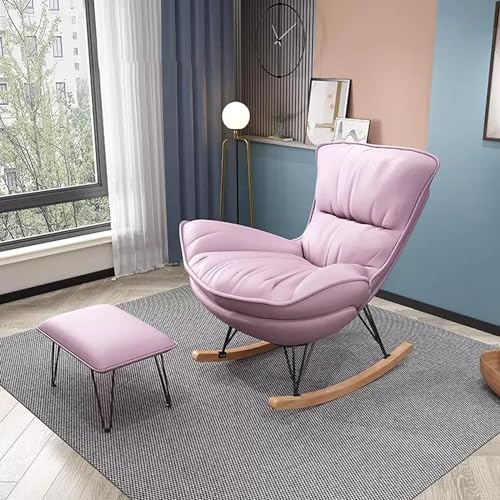 Indoor Schaukelstuhl mit Fußhocker, ergonomisches Zero Gravity Design für Schlafzimmer und Terrasse Komfort von Generisch