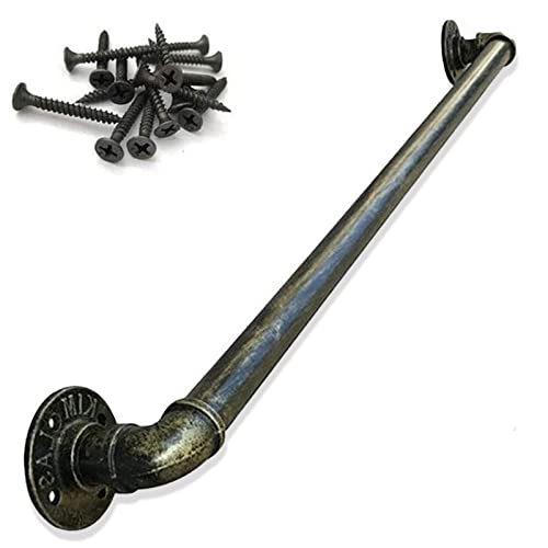 Industrielle 4,3 m Schmiedeeisen Bronze il für Treppen – Innen/Außen – Wandmontage mit schwarzen Metallklammern – Stilvoll & Treppengeländer Industrielle 4,3 m Schmiedeeisen Bronze il für Treppen – Innen/Außen – Wandmontage mit schwarzen Metallklammern – Stilvoll & Treppengeländer von Generisch
