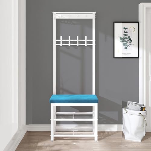 Industrielle Garderobenleiste mit Aufbewahrungsbank, freistehend, für Eingangsbereich, Flur und Schlammzimmer, funktionale Kleiderhaken und Regale für nized Home Decor Industrielle Garderobenleiste mit Aufbewahrungsbank, freistehend, für Eingangsbereich, Flur und Schlammzimmer, funktionale Kleiderhaken und Regale für nized Home Decor von Generisch