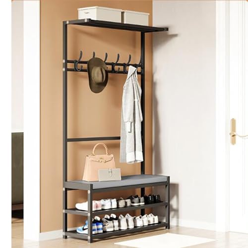 Industrielle Metallgarderobe mit Schuhbank | 6 Haken & 2-stöckige Schuhaufbewahrung | Moderner Eingangsbereich Flur Baum | Einfache Montage | Stilvoll für Flur & Wohnzimmer Industrielle Metallgarderobe mit Schuhbank | 6 Haken & 2-stöckige Schuhaufbewahrung | Moderner Eingangsbereich Flur Baum | Einfache Montage | Stilvoll für Flur & Wohnzimmer von Generisch