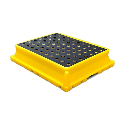 Industrielle Spill Containment Palette für Ölfässer, auslaufsichere, verschachtelbare Schale, rutschfeste Polyethylen-Plattform mit Abfluss, Gelb, 53,1 x 40,9 cm, Garagenaufbewahrungslösung Industrielle Spill Containment Palette für Ölfässer, auslaufsichere, verschachtelbare Schale, rutschfeste Polyethylen-Plattform mit Abfluss, Gelb, 53,1 x 40,9 cm, Garagenaufbewahrungslösung von Generisch